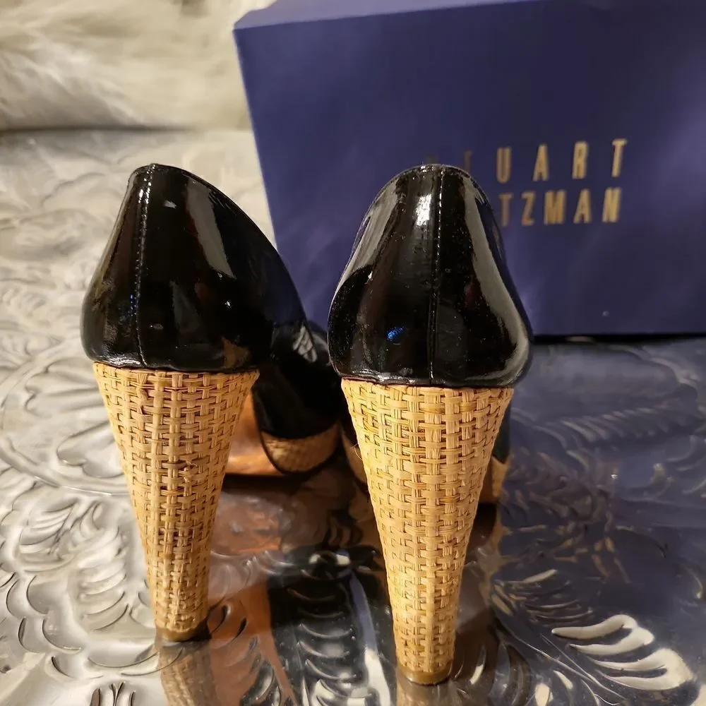 Expump black soft patent by Stuart Weitzman,  sz.7 med.
